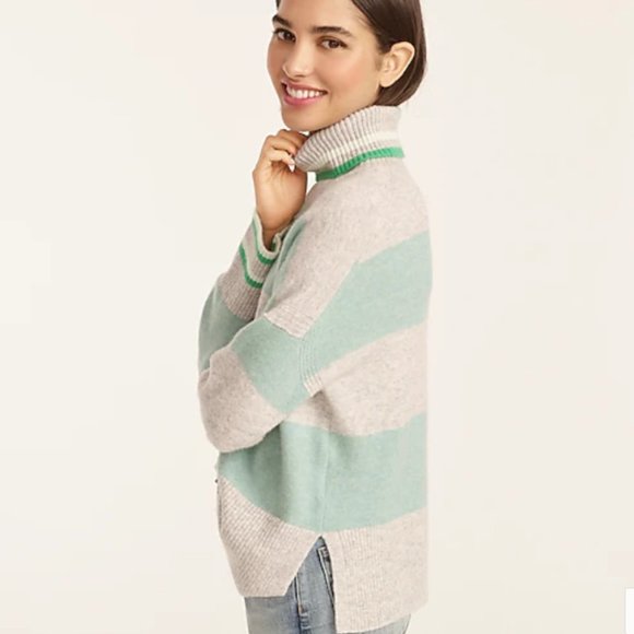 J. Crew Striped Turtleneck in Supersoft Yarn NWOT - Picture 2 of 5